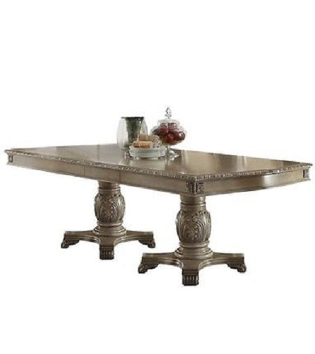 Acme Chateau de Ville Double Pedestal Dining Table in Antique White 64065 - ATL FURNITURE