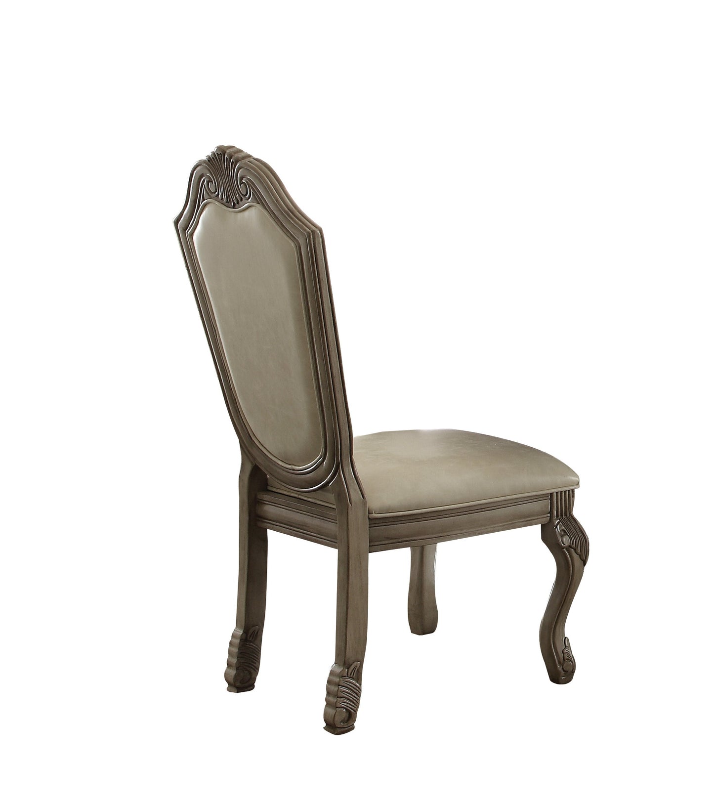 Chateau De Ville PU & Antique White Side Chair - ATL FURNITURE