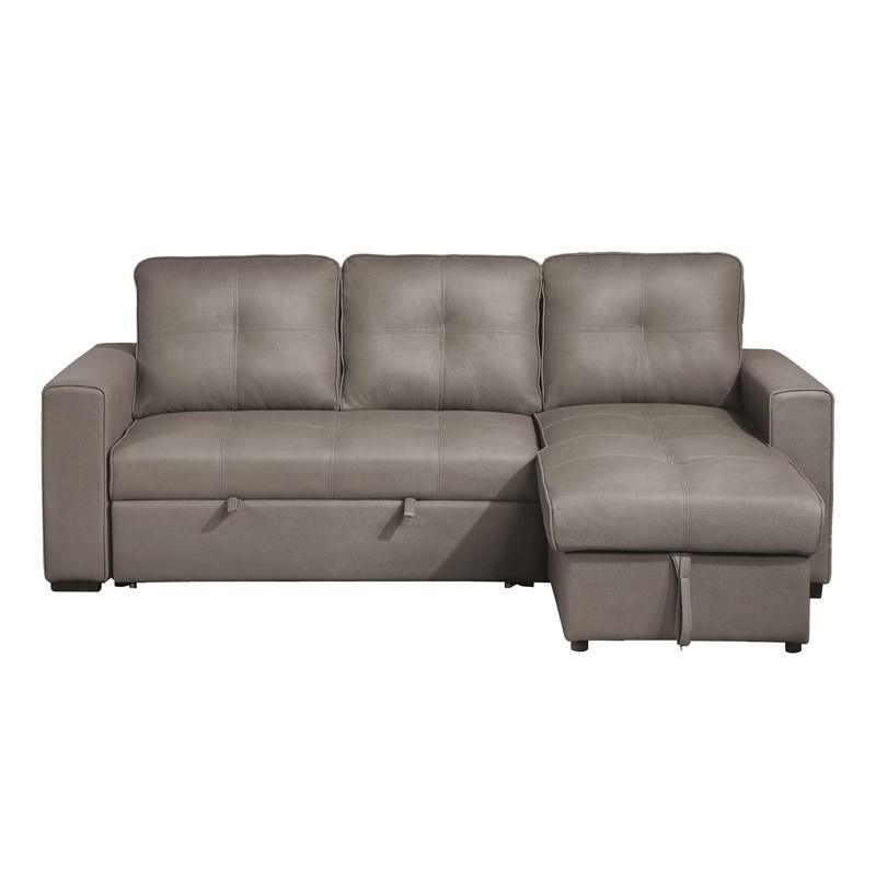 Homelegance - Magnus 2 Piece Reversible Sectional With Pull-Out In Taupe - 9569Nftp*Sc - ATL FURNITURE