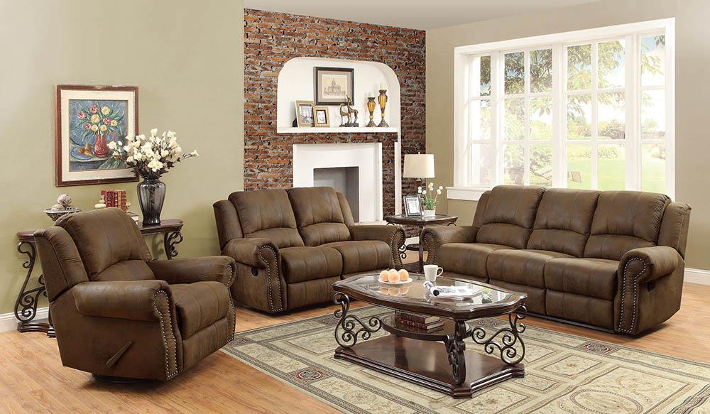 Sir Rawlinson Brown Reclining Loveseat - ATL FURNITURE