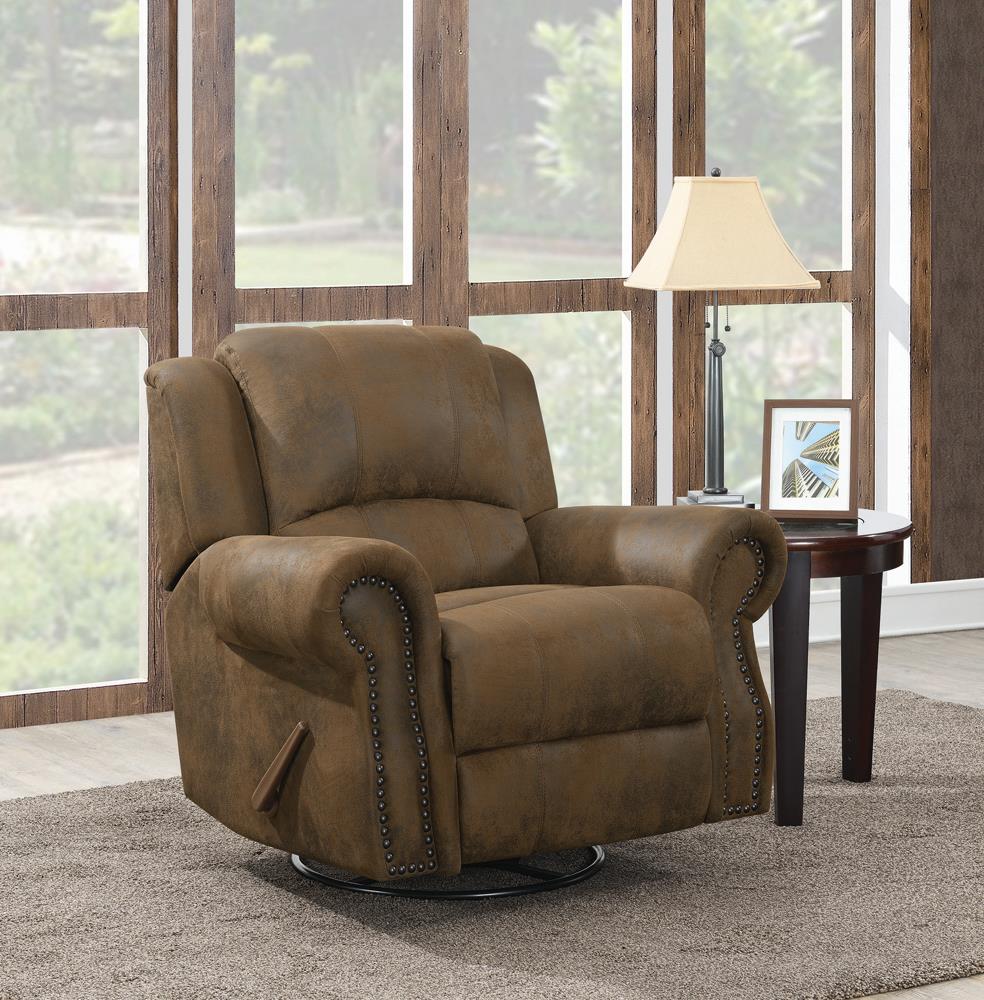 Sir Rawlinson Brown Swivel Rocking Recliner - ATL FURNITURE