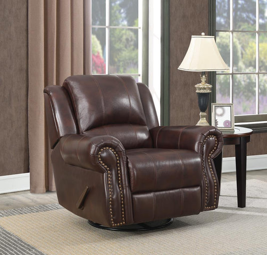 Sir Rawlinson Traditional Tobacco Glider Recliner - ATL FURNITURE