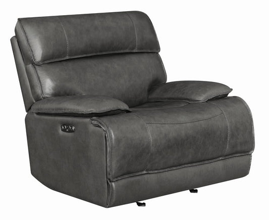 Standford Casual Charcoal Power Glider Recliner - ATL FURNITURE