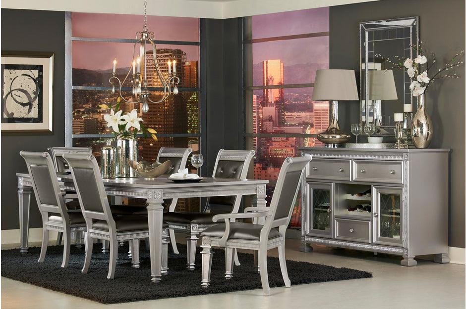 Homelegance - Bevelle 7 Piece Dining Room Set In Silver - 1958-96-7Set - ATL FURNITURE