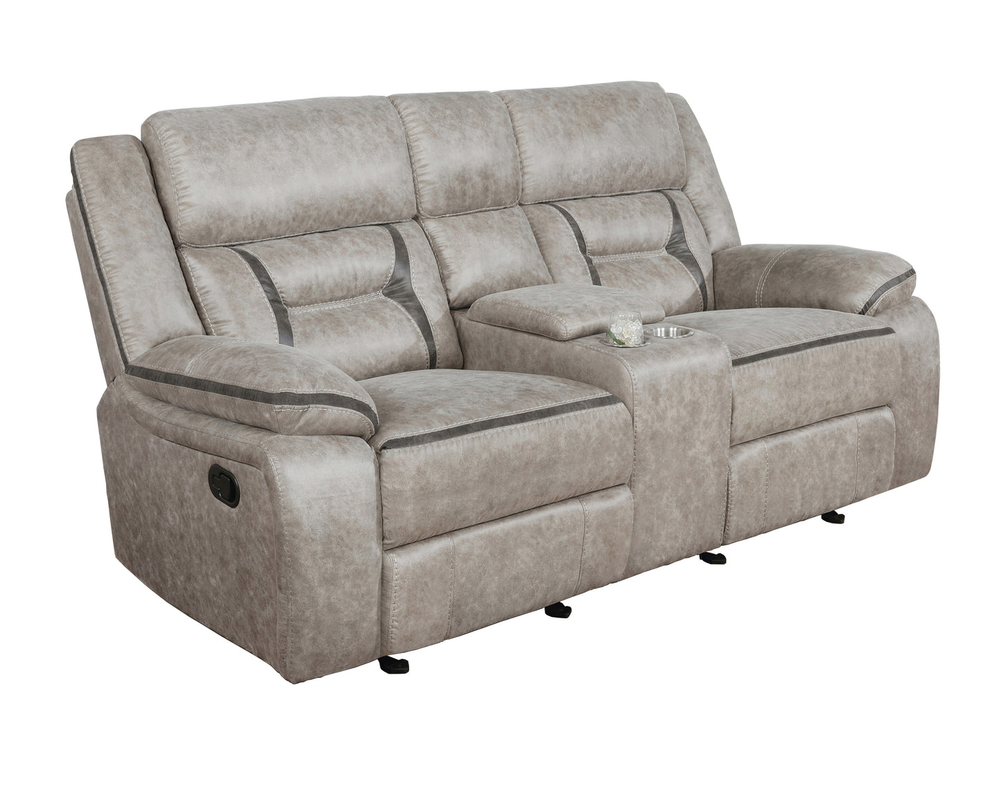 Greer 2-piece Upholstered Reclining Sofa Set Taupe