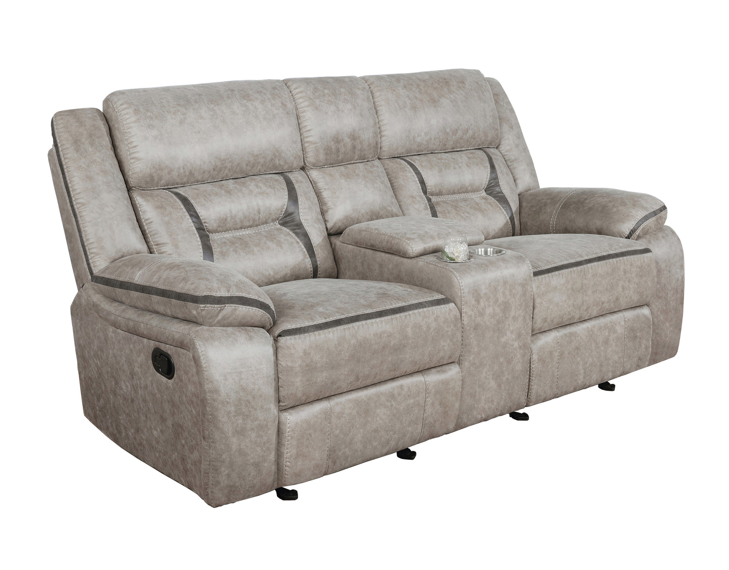 Greer 3-piece Upholstered Reclining Sofa Set Taupe