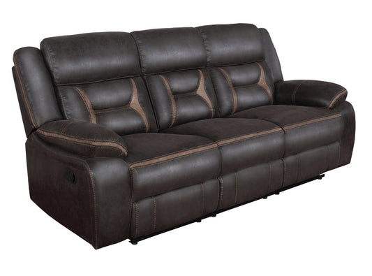 Greer 2-piece Upholstered Reclining Sofa Set Brown