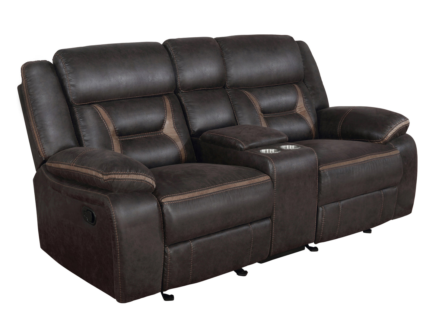 Greer Upholstered Motion Reclining Sofa Brown