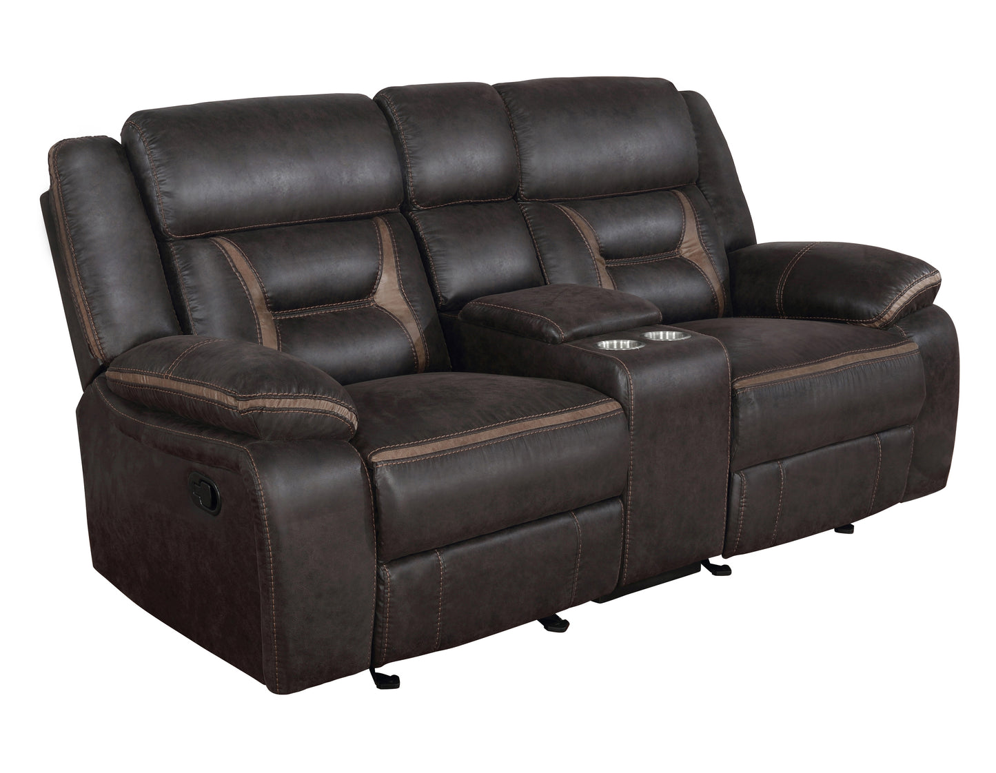 Greer Upholstered Motion Reclining Sofa Brown