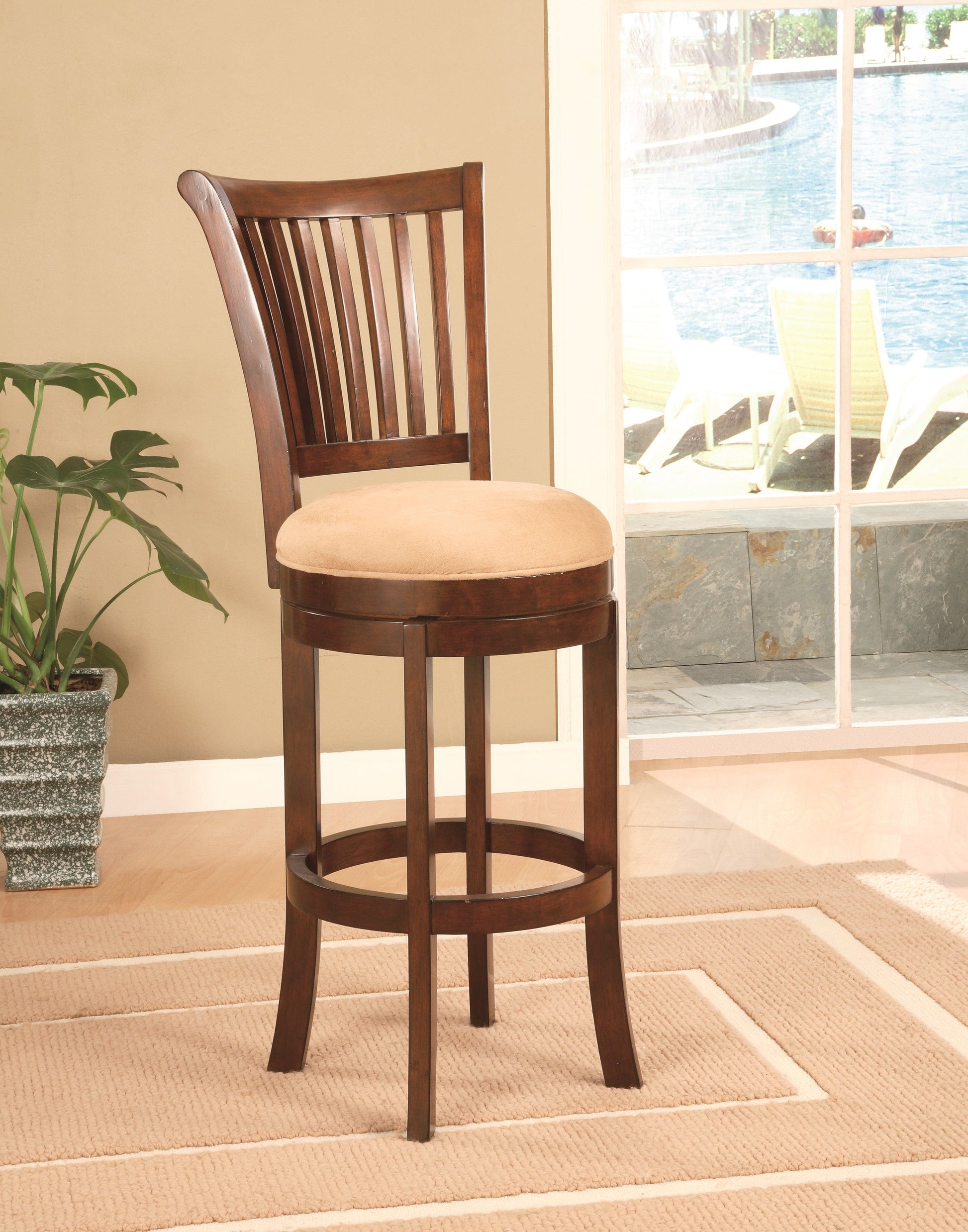 Wood Swivel Bar Stool - ATL FURNITURE