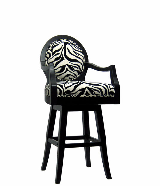 Zebra Print Swivel Bar Stool - ATL FURNITURE