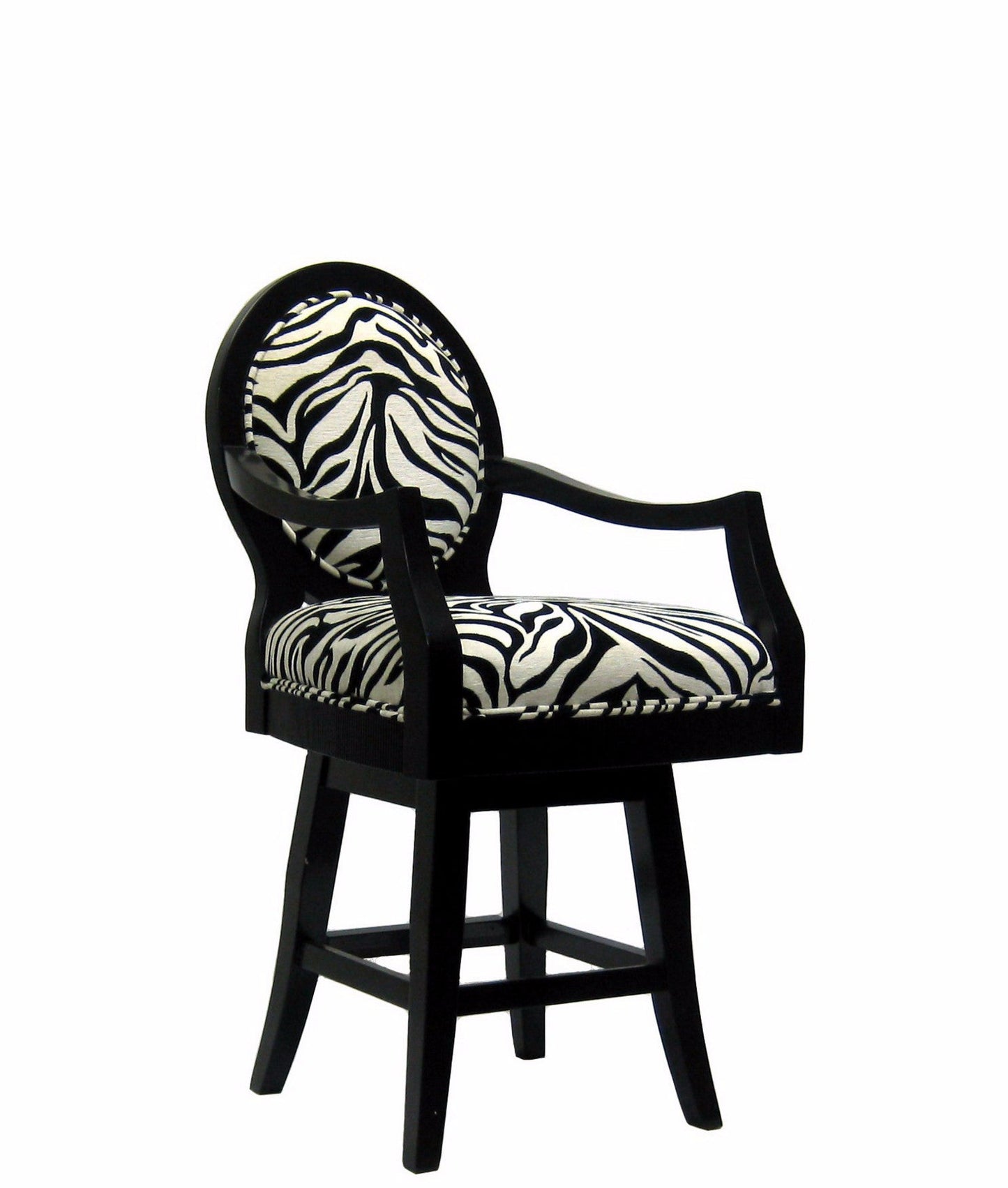 Zebra Print Swivel Counter Stool - ATL FURNITURE