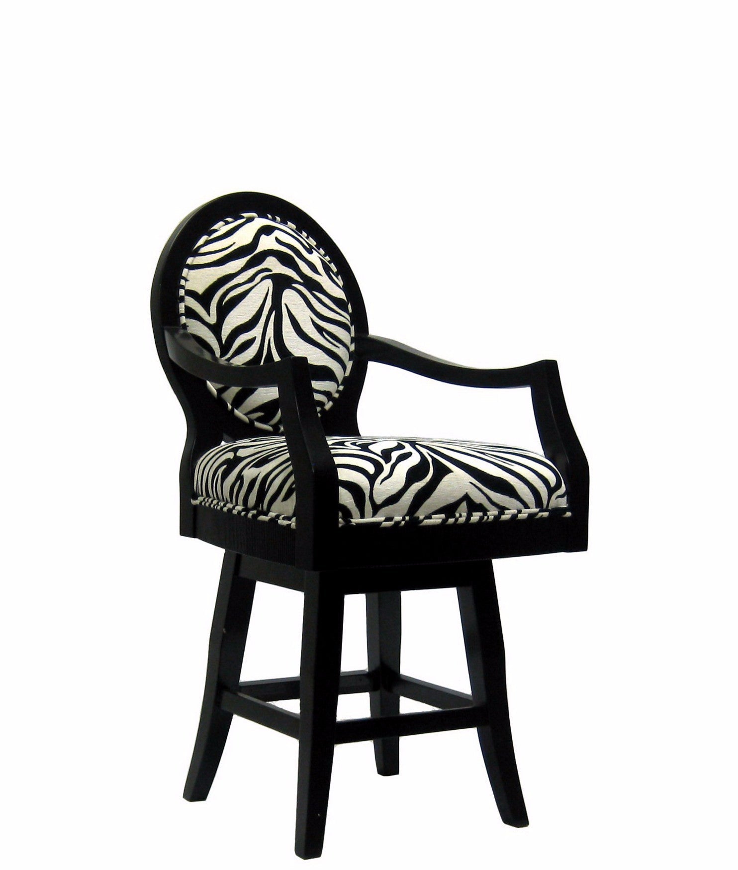 Zebra Print Swivel Counter Stool - ATL FURNITURE