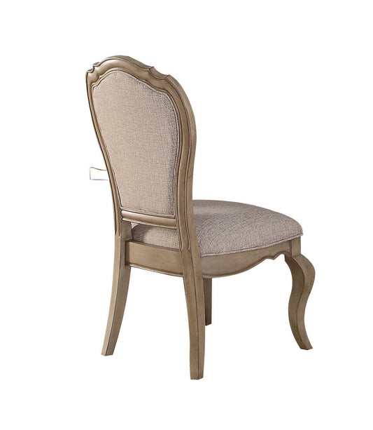 Chelmsford Beige Fabric & Antique Taupe Side Chair - ATL FURNITURE