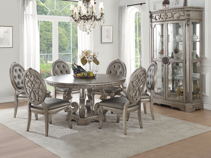 Northville Antique Silver Dining Table - ATL FURNITURE