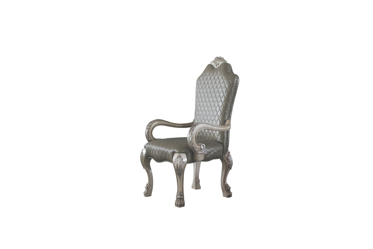 Dresden Vintage Bone White & PU Arm Chair - ATL FURNITURE