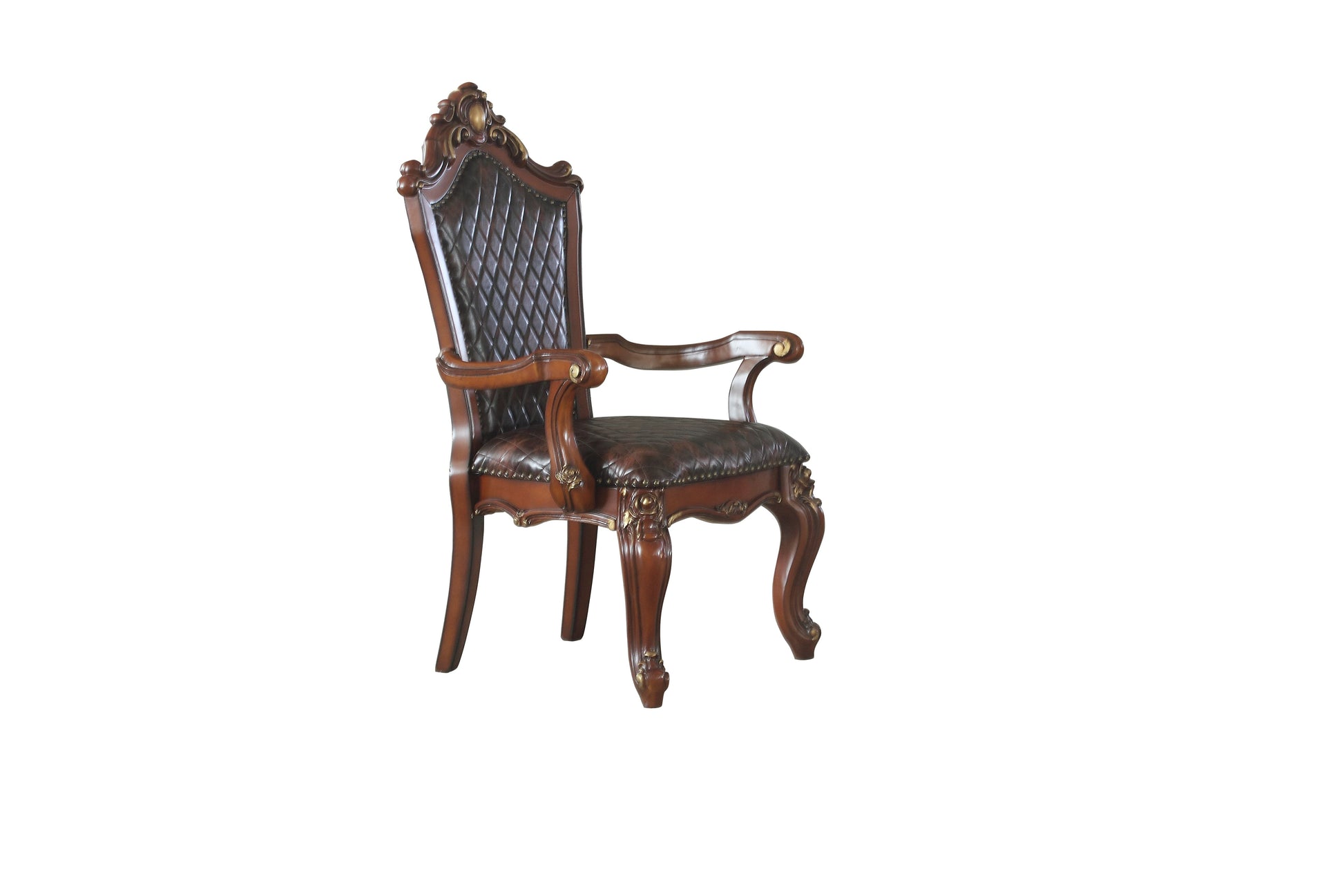 Picardy Cherry Oak & PU Arm Chair - ATL FURNITURE