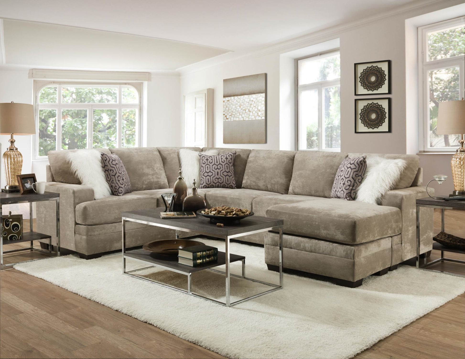 Hearth Cement Sectional - ATL FURNITURE