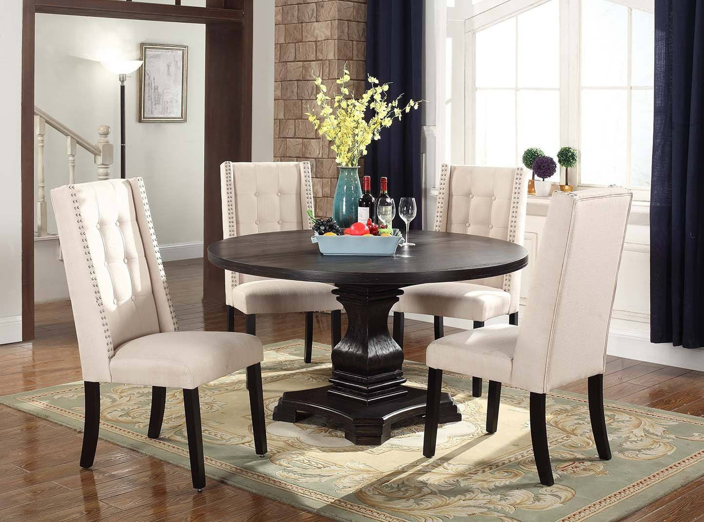 Round Dining Table & 4 Chairs - ATL FURNITURE