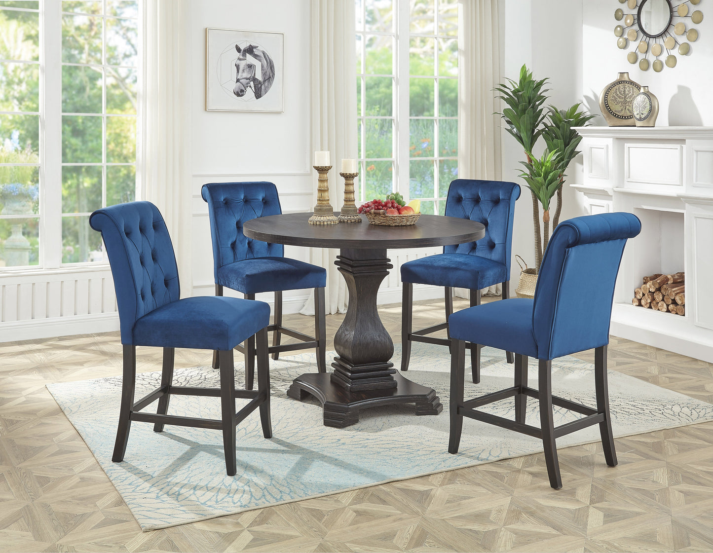 Round Design Counter Table and 4 Chairs - ATL FURNITURE