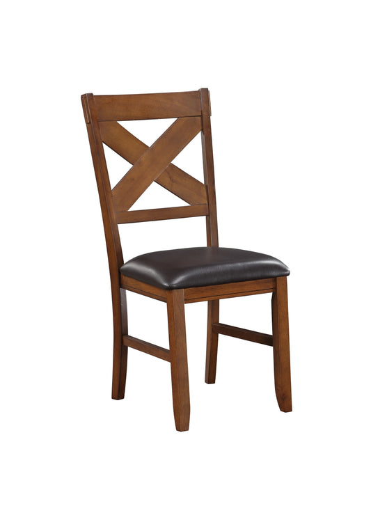 Apollo Espresso PU & Walnut Side Chair - ATL FURNITURE