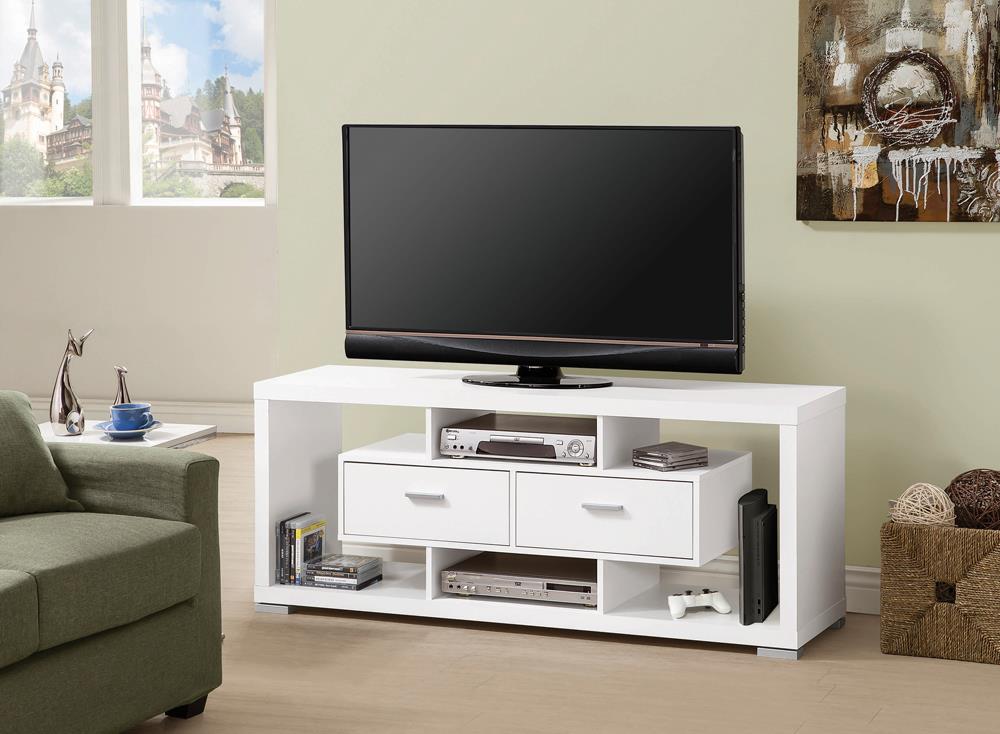 Modern White TV Console - ATL FURNITURE