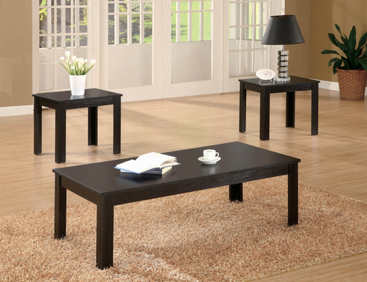 Elias 3-piece Engineered Wood Coffee Table Set Black