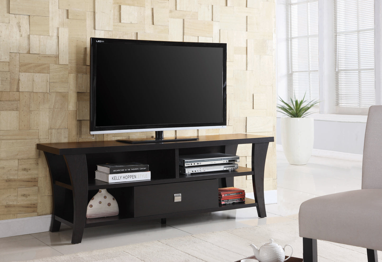 Anita 1-drawer Engineered Wood 60" TV Stand Cappuccino