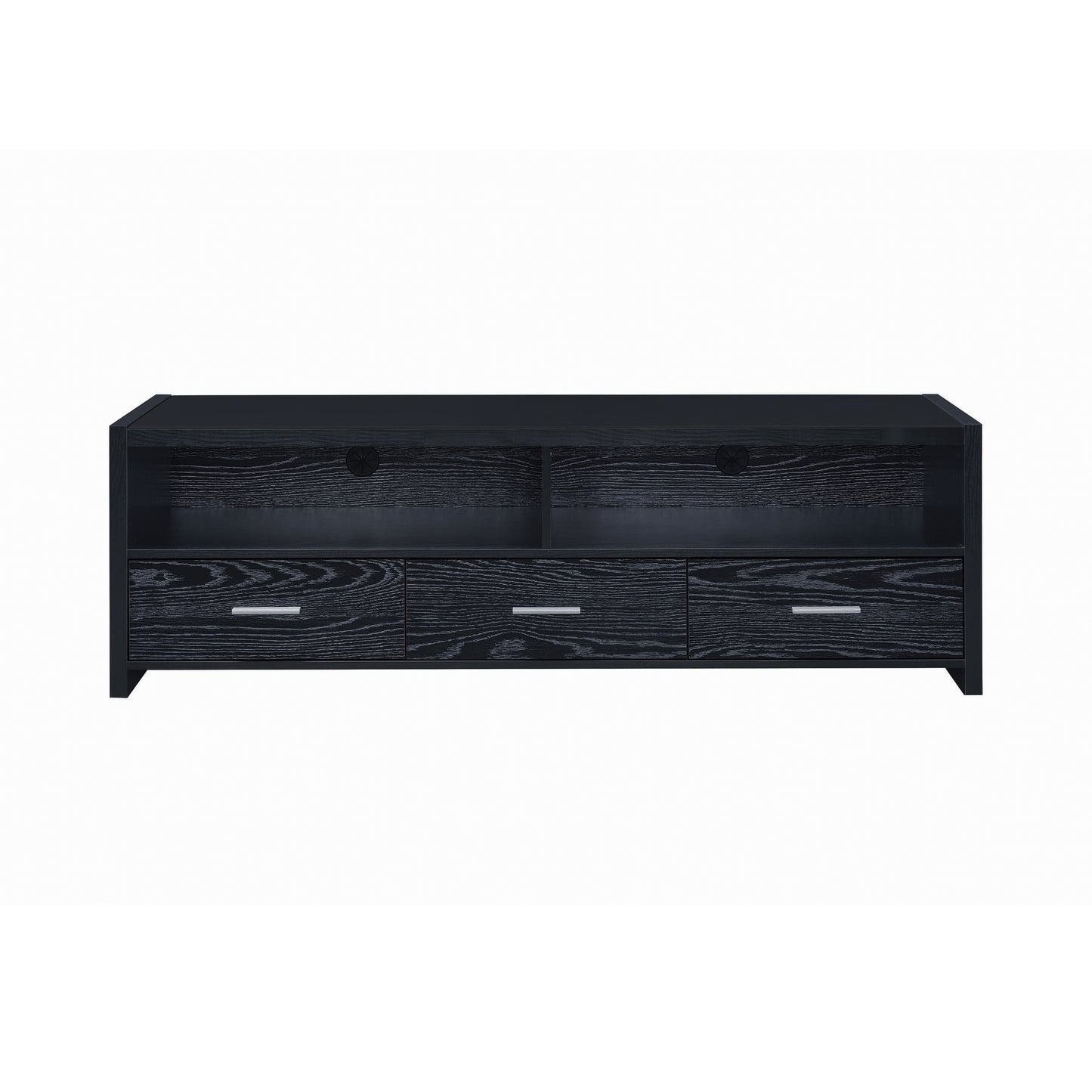 Alton 62" 3-drawer TV Console Black Oak