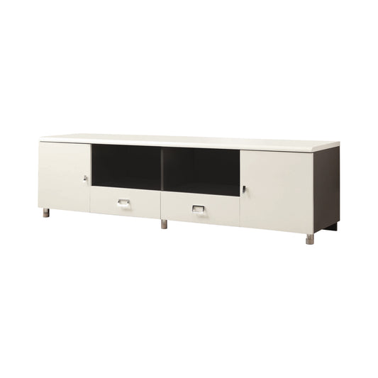 Burkett 2-door Engineered Wood 71" TV Stand White High Gloss