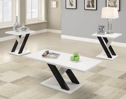 G701011 Contemporary White Three-Piece Table Set - ATL FURNITURE