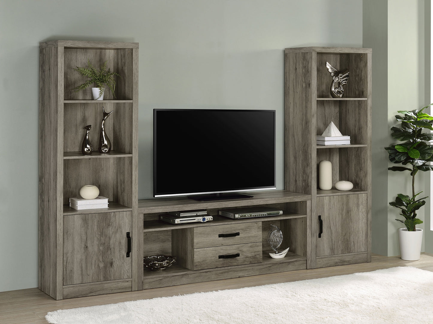 Burke 2-drawer Engineered Wood 59" TV Stand Grey Driftwood