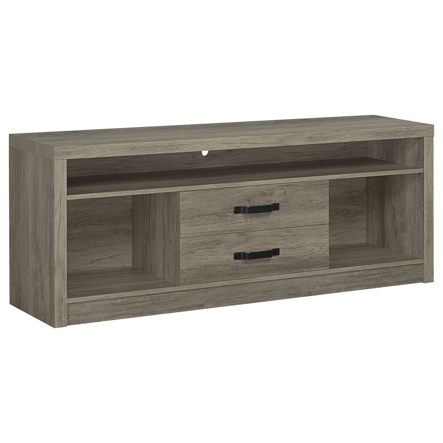 Burke 2-drawer Engineered Wood 59" TV Stand Grey Driftwood