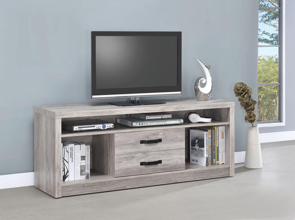 Modern Grey Driftwood TV Console - ATL FURNITURE