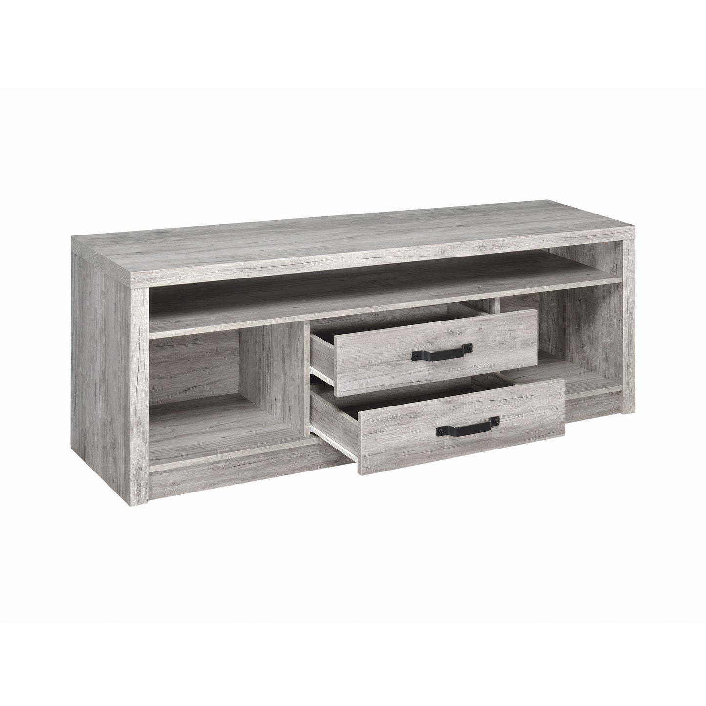 Burke 2-drawer Engineered Wood 59" TV Stand Grey Driftwood