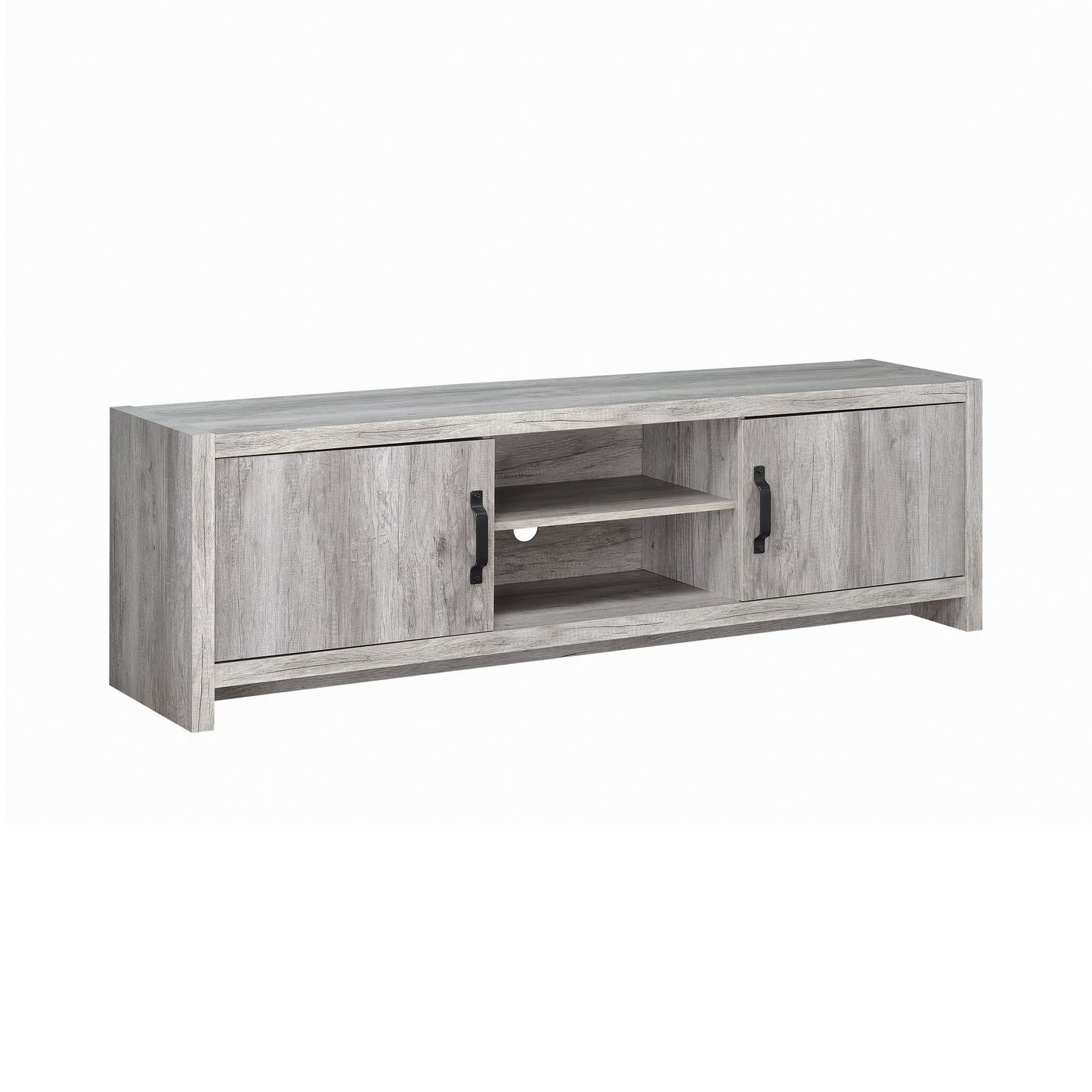 Burke 2-door Engineered Wood 71" TV Stand Grey Driftwood