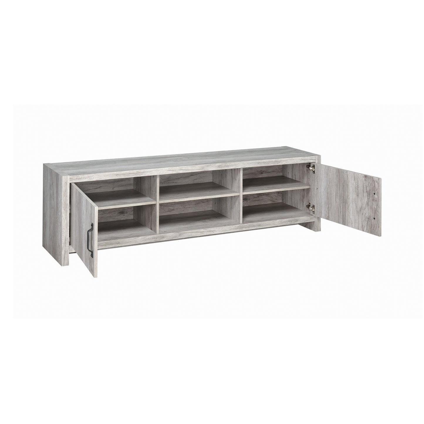 Burke 2-door Engineered Wood 71" TV Stand Grey Driftwood