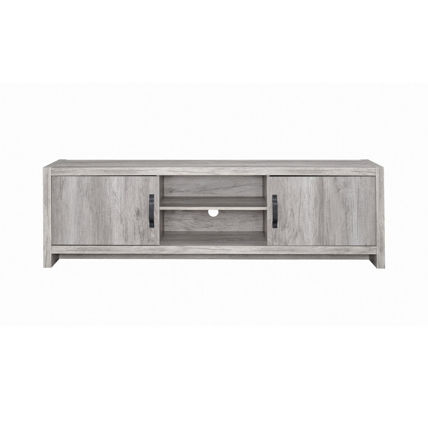 Burke 2-door Engineered Wood 71" TV Stand Grey Driftwood