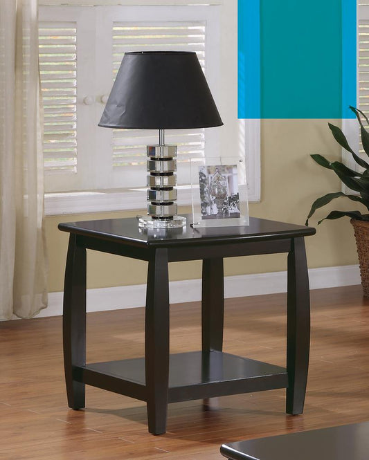 Wood Top Espresso End Table - ATL FURNITURE