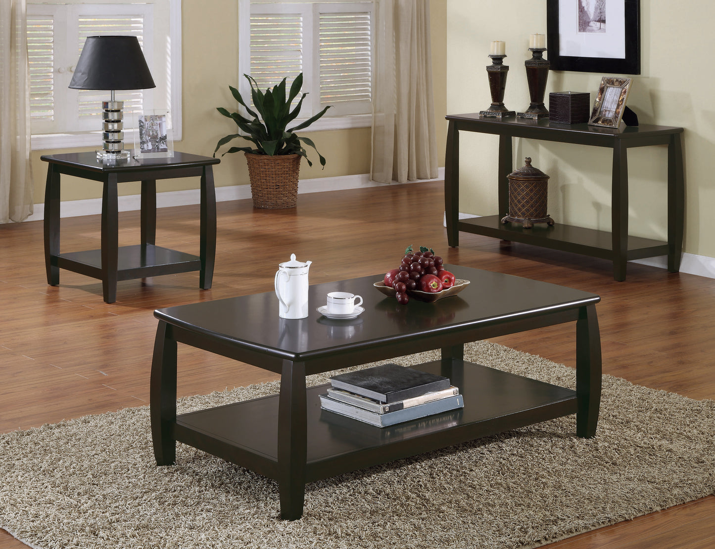 Dixon 1-shelf Rectangular Wood Coffee Table Espresso