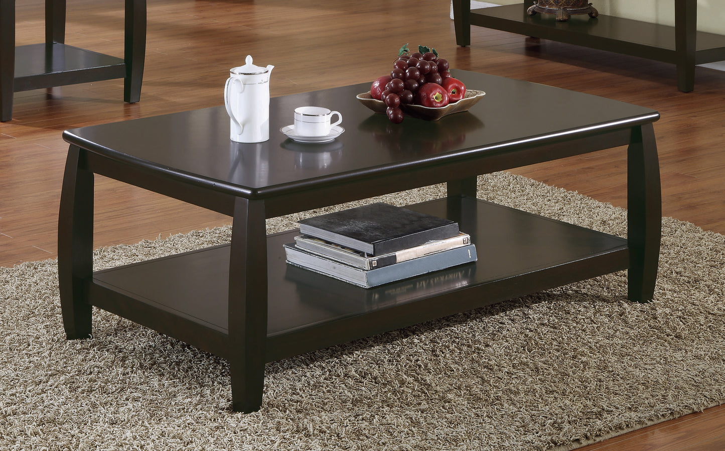 Dixon 1-shelf Rectangular Wood Coffee Table Espresso