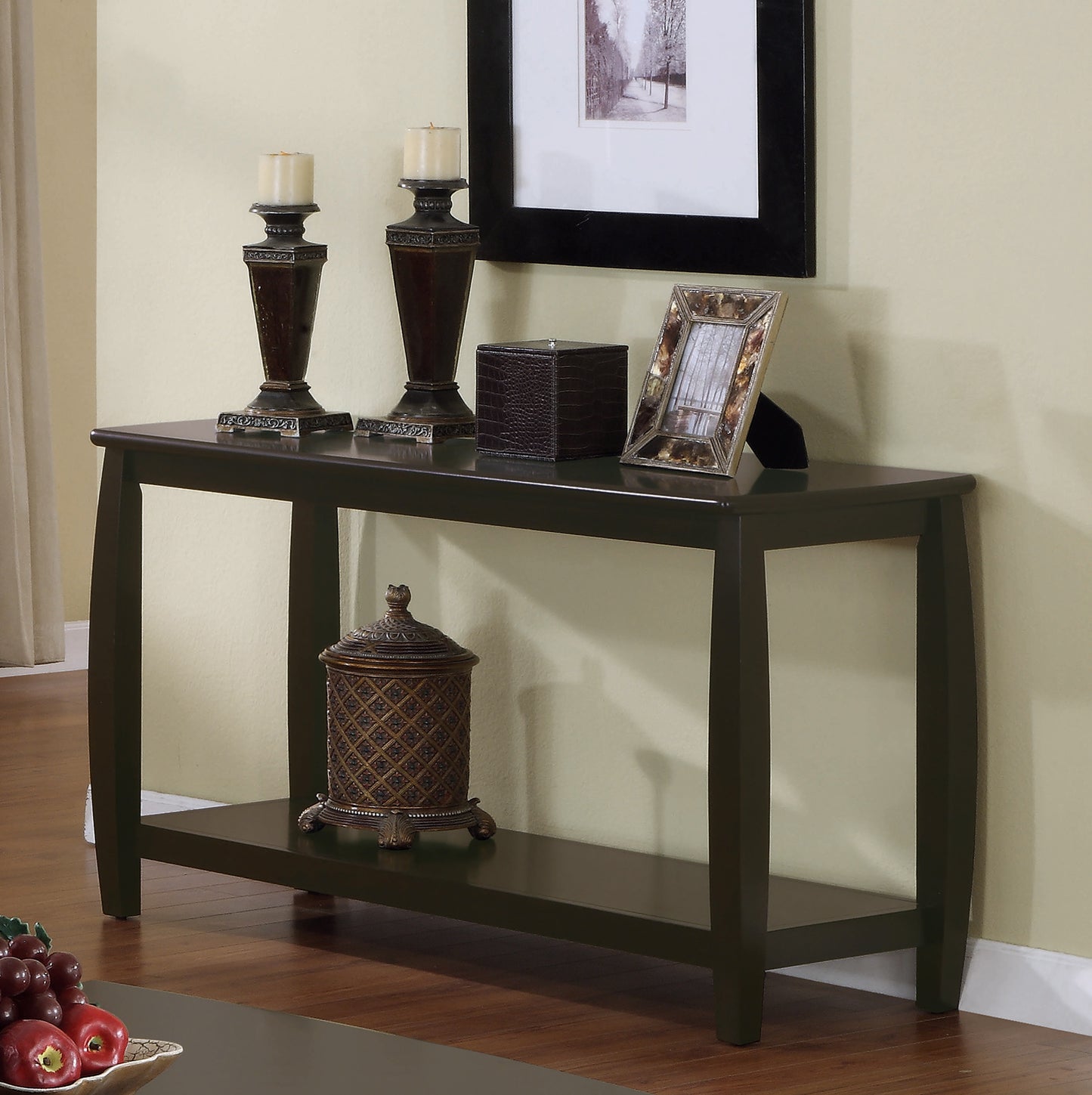 Dixon Wood Entryway Console Table with Shelf Cappuccino