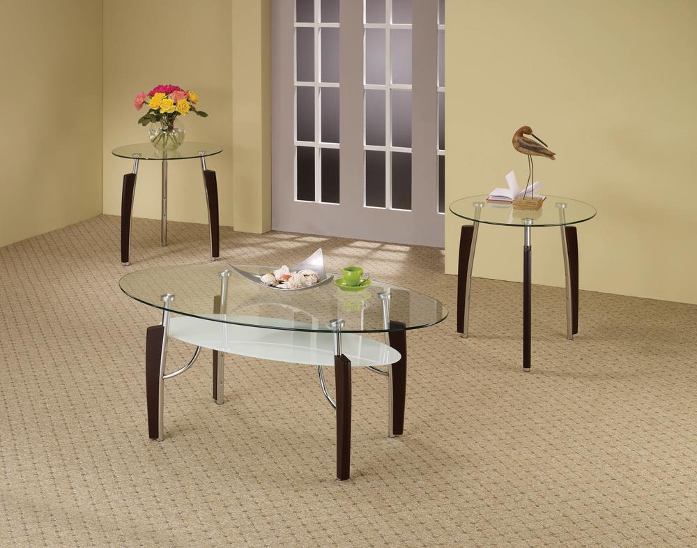 G701558 Occasional Table Sets Contemporary Cappuccino Round Three-Piece Set - ATL FURNITURE