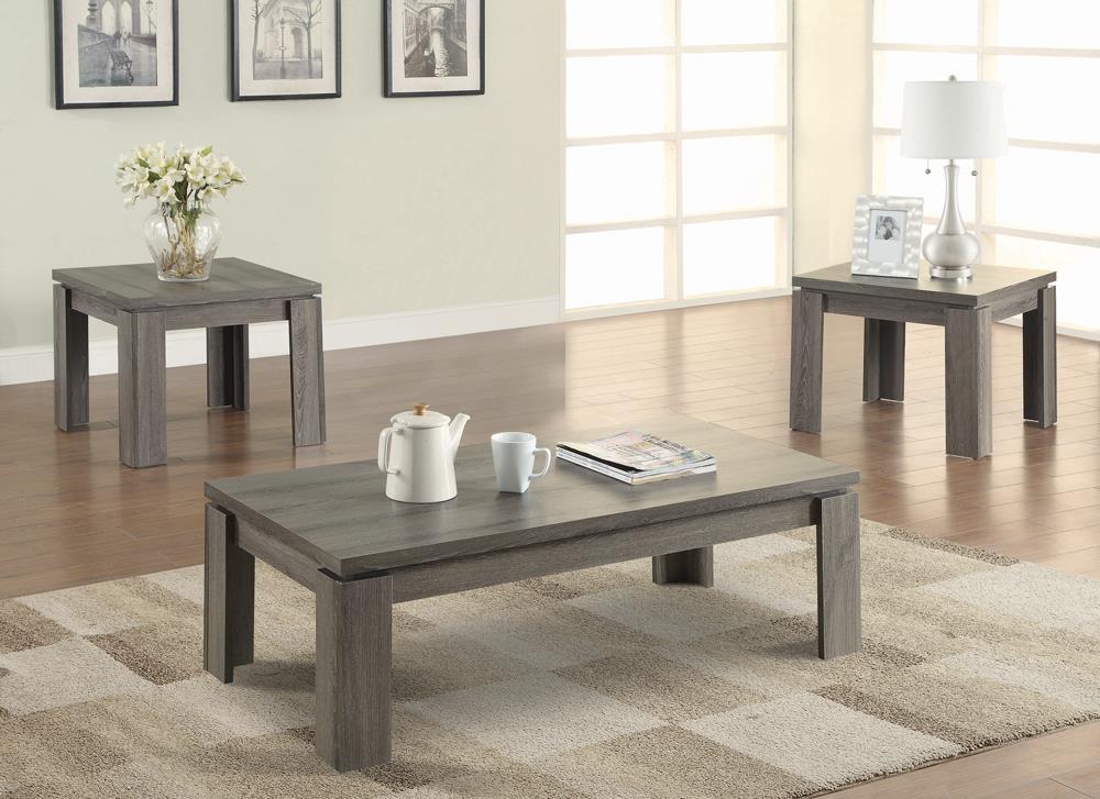 G701686 Occasional Table Sets Contemporary Distressed Grey Three-Piece Set - ATL FURNITURE