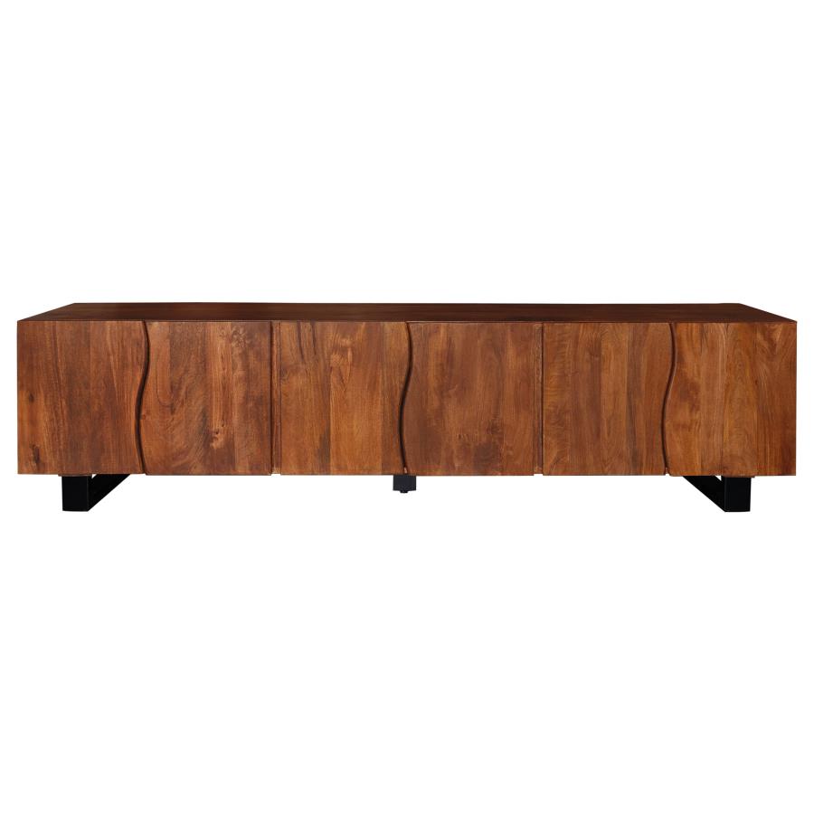 Trask 86-Inch Wood Tv Stand Media Console Mango Brown