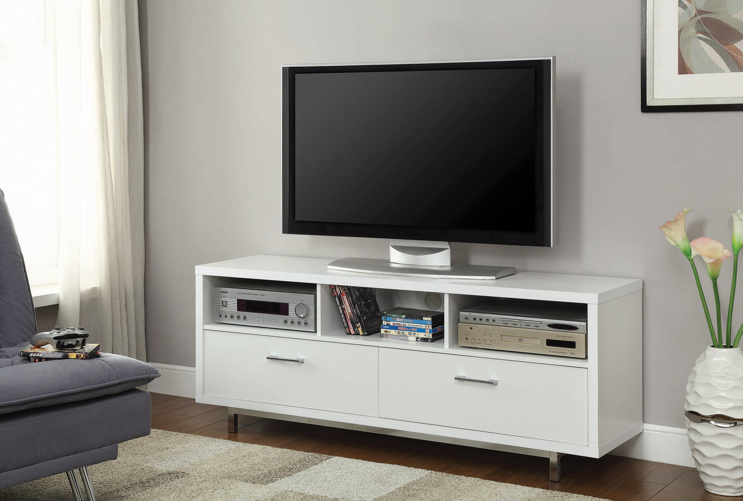 Casey 2-drawer Engineered Wood 60" TV Stand White