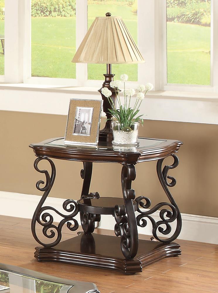 Occasional Traditional Dark Brown End Table - ATL FURNITURE