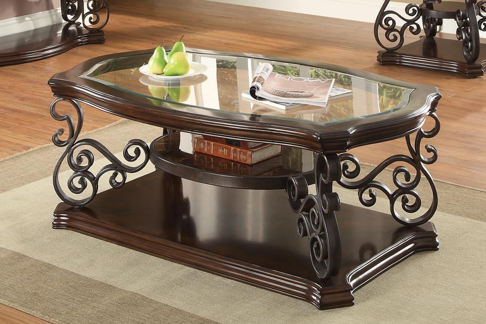 Occasional Traditional Dark Brown Coffee Table - ATL FURNITURE