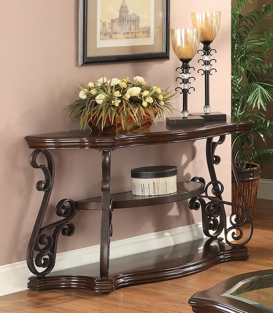 Occasional Traditional Dark Brown Sofa Table - ATL FURNITURE