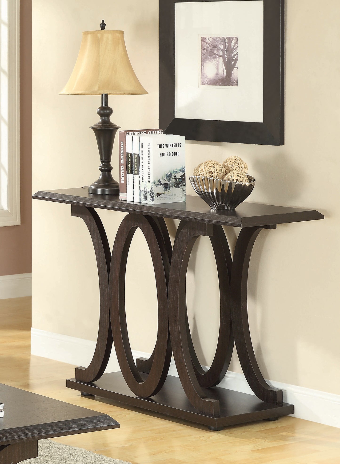 Shelly C-shaped Base Sofa Table Cappuccino